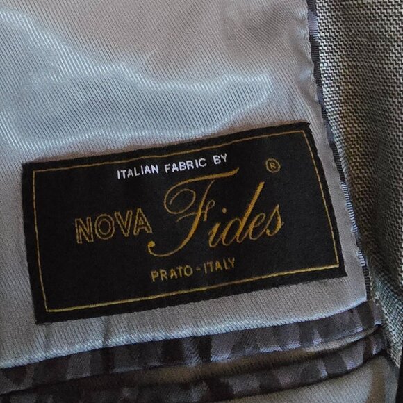 NWOT JOSEPH ABBOUD (M/L) 100% Linen Italian Fabric Herringbone in Beige - Picture 7 of 8